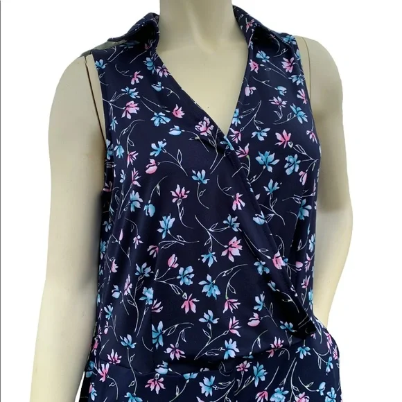 Nina Leonard Surplice Neckline Jumpsuit Size L - Picture 8 of 13